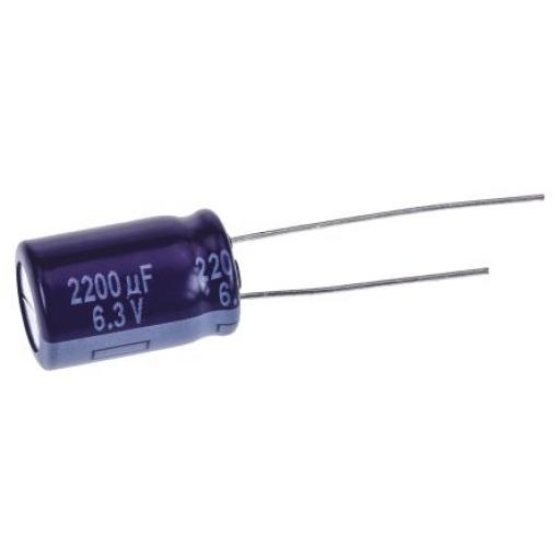 Kondenzátor, řada: MA 2200 μF ±20 % 6.3 V dc Radiální vedení ECA0JM222, Radiální, Průchozí otvor AEC-Q200 Panasonic