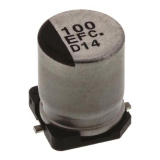 Kondenzátor, řada: FC SMD 100μF ±20% 25V dc, SMD Elektrolytický Panasonic