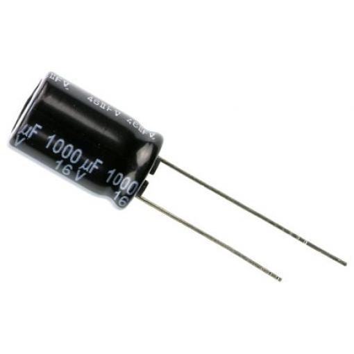 Kondenzátor, řada: FR Radial 1000 μF ±20 % 16 V dc Radiální vedení, Radiální, Průchozí otvor AEC-Q200 Panasonic