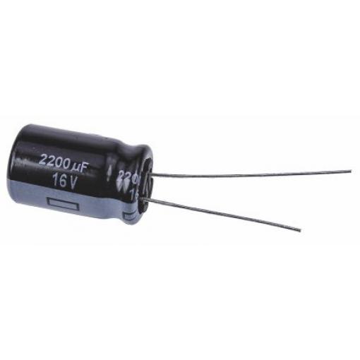 Kondenzátor, řada: FR 2200 μF ±20 % 16 V dc Radiální vedení EEUFR1C222, Radiální, Průchozí otvor AEC-Q200 Panasonic