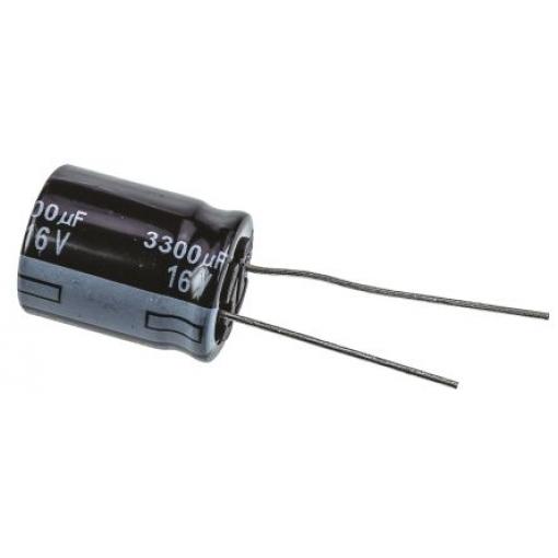Kondenzátor, řada: FR 3300 μF ±20 % 16 V dc Radiální vedení EEUFR1C332S, Radiální, Průchozí otvor AEC-Q200 Panasonic