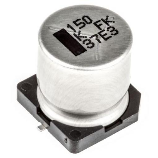 Kondenzátor, řada: FK SMD 150 μF 20 % Pájecí 320mΩ 80 V dc, Povrchová montáž 200 AEC-Q200 Panasonic