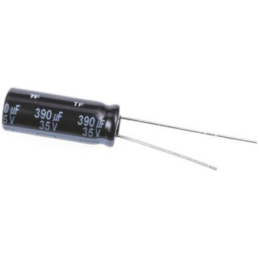 Kondenzátor, řada: FR 390 μF ±20 % 35 V dc Radiální vedení EEUFR1V391L, Radiální, Průchozí otvor AEC-Q200 Panasonic