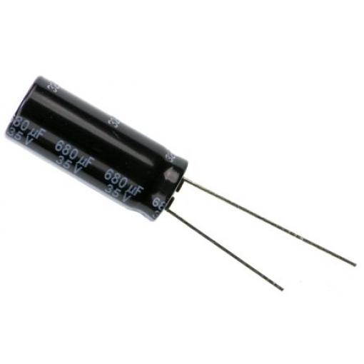 Kondenzátor, řada: FR Radial 680 μF ±20 % 35 V dc Radiální vedení, Radiální, Průchozí otvor AEC-Q200 Panasonic