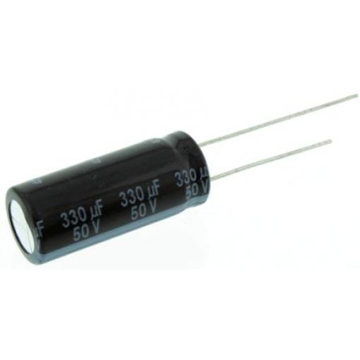 Kondenzátor, řada: FR Radial 330 μF ±20 % 50 V dc Radiální vedení, Průchozí otvor AEC-Q200 Panasonic