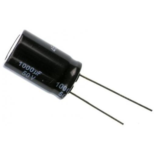 Hliníkový elektrolytický kondenzátor, řada: FR-A 1000 μF ±20 % 50 V dc Radiální vedení, Radiální, Průchozí otvor