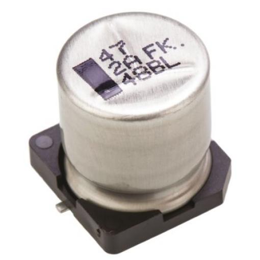 Kondenzátor, řada: FK SMD 47 μF 20 % Pájecí 320mΩ 100 V dc, Povrchová montáž 200 AEC-Q200 Panasonic