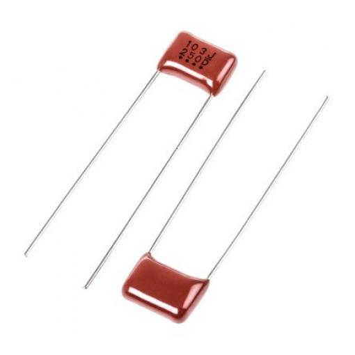 Vrstvové kondenzátory, řada: ECQE(F), Průchozí otvor 10 nF 250 V ac 250 V dc Panasonic AEC-Q200 0.6 mm