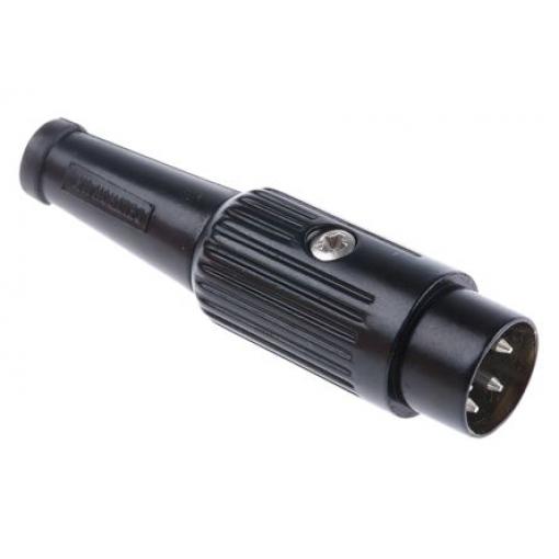 RS PRO Zástrčka DIN, řada: 611, počet kontaktů: 4, velikost: Standard, 34 V ac/dc, orientace těla: Rovný 2A DIN 45322,