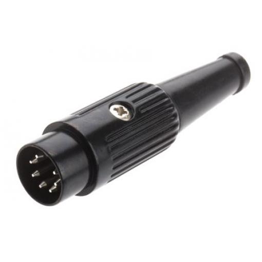 RS PRO Zástrčka DIN, řada: 611, počet kontaktů: 7, velikost: Standard, 34 V ac/dc, orientace těla: Rovný 2A DIN 45326,