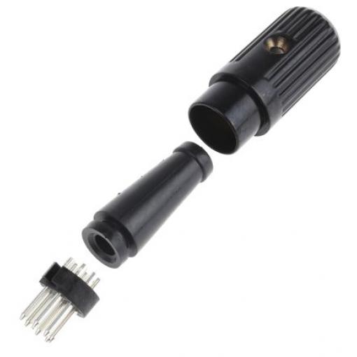 RS PRO Zástrčka DIN, řada: 611, počet kontaktů: 8, velikost: Standard, 34 V ac/dc, orientace těla: Rovný 2A DIN 41524,