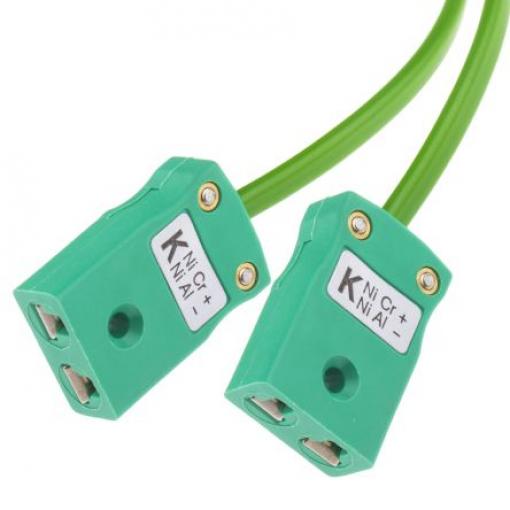 Prodlužovací přívod termočlánku 2 m kabel typ K Polyvinylchlorid 2 m sonda, -10 °C 7/0.2 mm na 220 °C IEC, RoHS