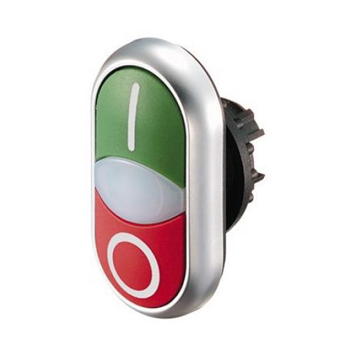 Eaton Tlačítkový spínač, řada: RMQ Titan M22 Zelená, Červená Okamžité, průměr výřezu: 22 mm IP66