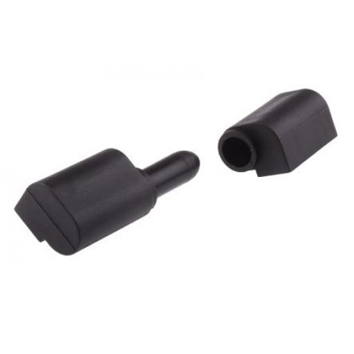Cisternový závěs Výkyvné Válcový zámek, Černá, práškové lakování, Termoplast Zvedání Šroubová, délka: 83 mm x 28 mm x 22