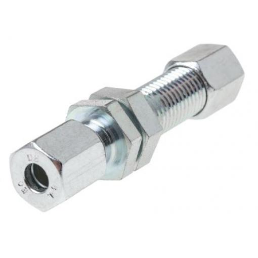 Hydraulická armatura pro tlakové hadice, přepážková, pro vnější průměr trubice: 6mm, Vnější, Metrický, Ocel,