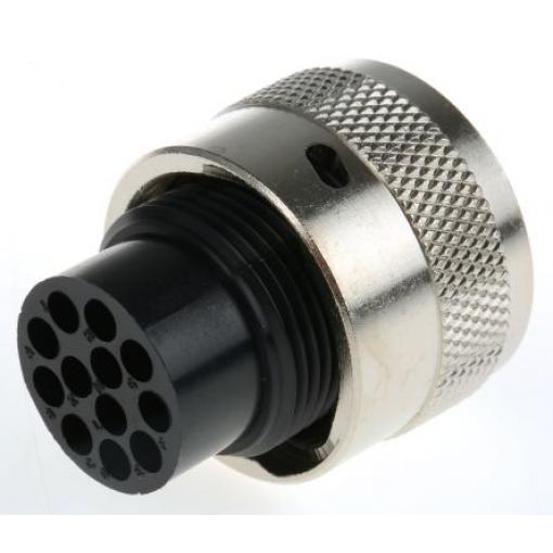 Kulatý konektor, počet kontaktů: 12, Kabel, velikost: Standard ITT Cannon, pohlaví kontaktu: Vnější, orientace těla: