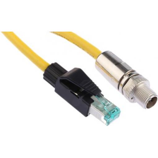 HARTING Cat6a Ethernetové kabely, Žlutá, Polyuretan, A: Rovný 2 m Vnější, B: Přímý Vnější, typ pláště: Stíněné
