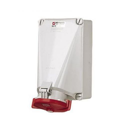 MENNEKES Průmyslový napájecí konektor, IP67, Nástěnná barva Červená, 125 A 4P, 40 V