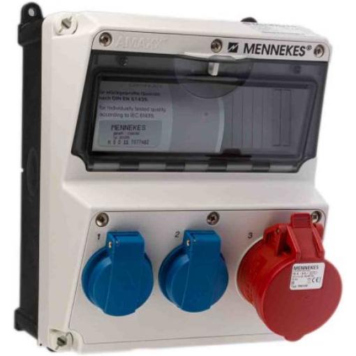 MENNEKES Kombinace zásuvek AMAXX, IP44, Nástěnná barva Červená, Modrá, 16 A 5, 40 V