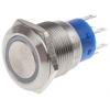 RS PRO Tlačítkový spínač IP67 DPDT Panel Okamžité Osvětlené 19.2 mm 5 A, barva LED: Bílá 12 V dc 250 V ac
