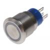 RS PRO Tlačítkový spínač IP67 SPDT Panel Blokování Osvětlené 19.2 mm 5 A, barva LED: Bílá 12 V dc 250 V ac