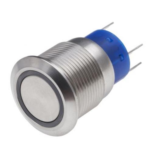 RS PRO Tlačítkový spínač IP67 DPDT Panel Blokování Osvětlené 19.2 mm 5 A, barva LED: Bílá 250 V ac