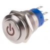 RS PRO Tlačítkový spínač IP67 DPDT Panel Okamžité Osvětlené 19 mm 5 A, barva LED: Červená 110 V ac