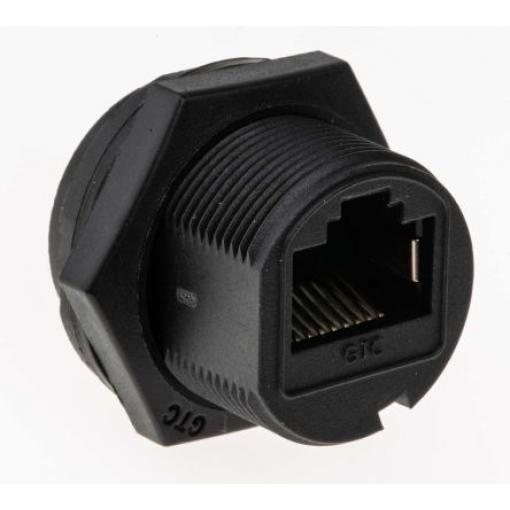 RS PRO Konektor RJ45, řada: GTC Sealed Vnitřní Cat5e, Rovný, Montáž do panelu Stíněné, počet portů: 1portový