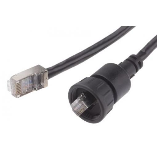 RS PRO Cat5e Ethernetové kabely, Černá, Polyvinylchlorid, A: Rovný 2 m Vnější, B: Přímý Vnější, typ pláště: Nestíněný