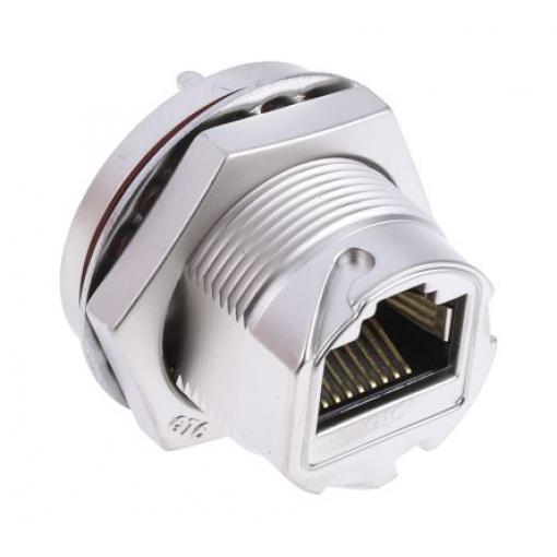 RS PRO Konektor RJ45, řada: GTC Sealed Vnitřní, Rovný, Montáž do panelu Stíněné, počet portů: 1portový