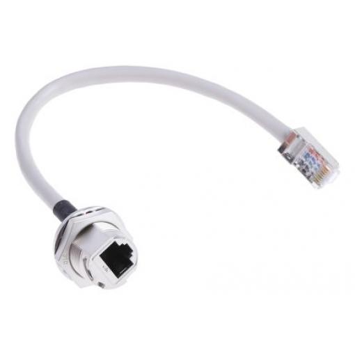 RS PRO Cat5e Ethernetové kabely, Šedá, Polyvinylchlorid, A: RJ45 200 mm Vnější, B: RJ45 Vnitřní, typ pláště: STP