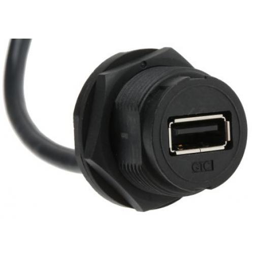 RS PRO Kabel USB Vnitřní, řada: GT111200, A: USB typu A, 200 mm Vnější, Černá, B: USB typu A