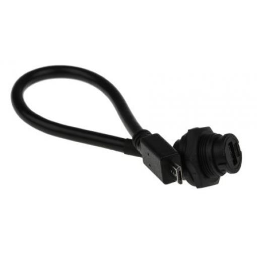 RS PRO Kabel USB Vnitřní, řada: GT11A200, A: Micro USB B, 200 mm Vnější, Černá, B: USB B