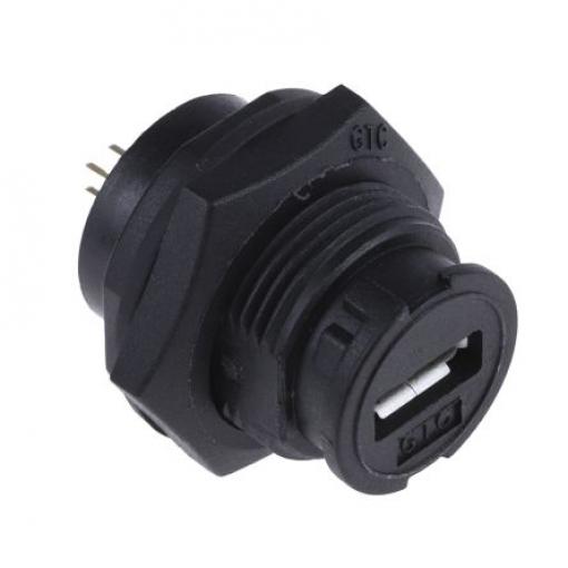 RS PRO Konektor USB, řada: GTC Sealed Vnitřní, počet portů: 1portový, orientace těla: Rovný Micro USB typu AB, Panel,