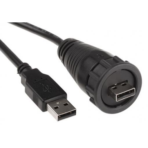 RS PRO Kabel USB Vnější, řada: GT111220, A: USB typu A, 2.1 m Vnější, Černá, B: USB typu A