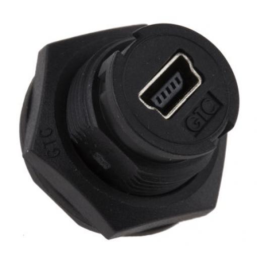 RS PRO Konektor USB, řada: GTC Sealed Vnitřní, počet portů: 1portový, orientace těla: Rovný Micro USB typ B, Panel,