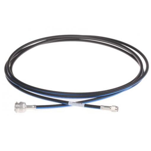 Koaxiální kabel, řada: Reverse SMA, Černá, Modrá Vnější RADOX, A: RP-SMA Vnější, B: TNC 3 m Huber+Suhner