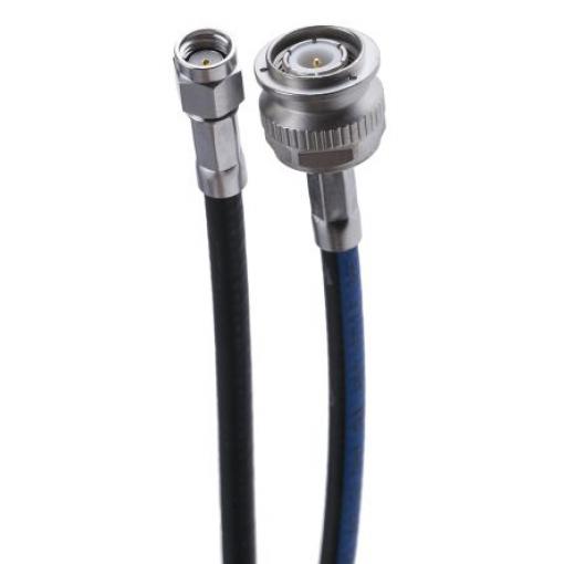 Koaxiální kabel, řada: Reverse SMA, Modrá, Černá Vnější Polytetrafluorethylén, Perfluoralkoxyalkan, A: RP-SMA Vnější, B: