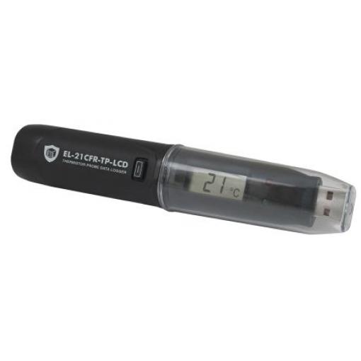 Datový záznamník Teplota, číslo modelu: EL-21CFR-TP-LCD Teplota Lascar, typ rozhraní: USB 1
