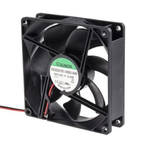 Sunon Axiální ventilátor, řada: EE, průtok vzduchu: 87.5 m³/h 2 W 12 V dc 165 mA IP0 92 mm 92 mm 25 mm