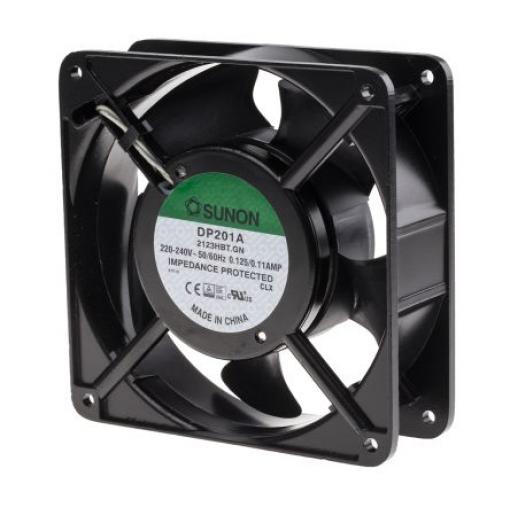 Sunon Axiální ventilátor, řada: DP201, průtok vzduchu: 147.8 m³/h 20 W 230V ac 125 mA 119 mm 119mm 38.5 mm