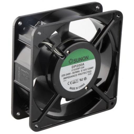Sunon Axiální ventilátor, řada: DP200, průtok vzduchu: 164.8 m³/h 22 W 230V ac 140 mA 119 mm 119mm 38.5 mm