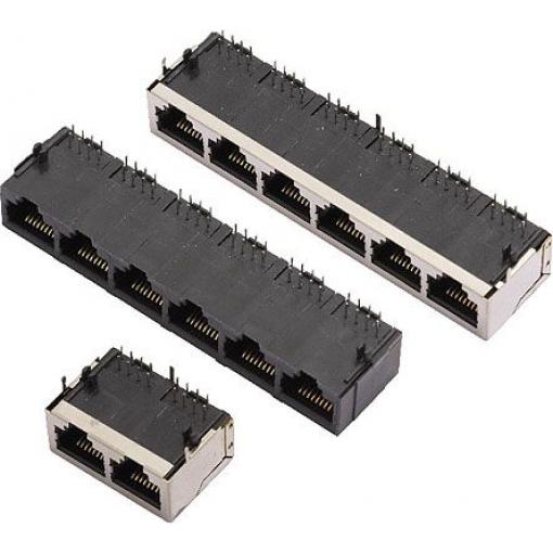 MH Connectors Konektor RJ45, řada: MH3012, počet cest: 8, Pravý úhel, Montáž na plošný spoj Stíněné
