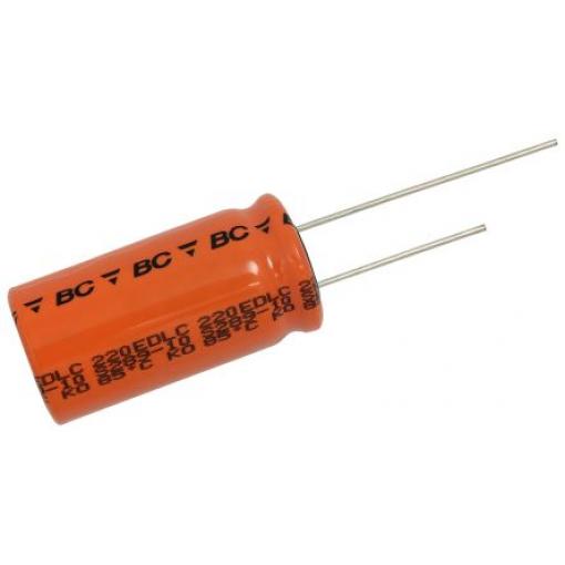 Superkondenzátor, řada: 220 EDLC 30F -20 → +50% 36mΩ 2.7V dc, Průchozí otvor, 1631, 16.5 (Dia.) x 33.5mm Vishay