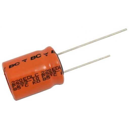 Superkondenzátor, řada: 220 EDLC 20 F -20 to 50 % 24mΩ 2.7 V dc, Průchozí otvor, 1620 Vishay