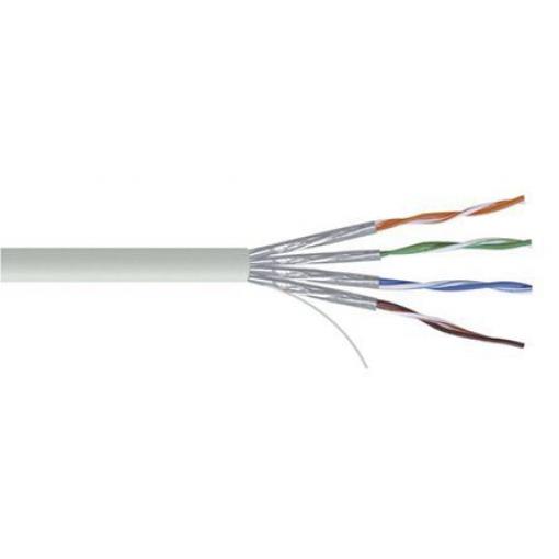 RS PRO Cat6a Ethernetové kabely, Šedá, Polyvinylchlorid, A: Pevný, B: Pevný 100 m, typ pláště: Stíněné