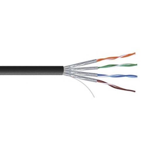 RS PRO Cat7 Ethernetové kabely, Černá, Polyvinylchlorid 100 m, typ pláště: U/FTP