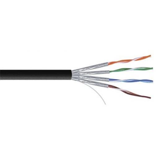 RS PRO Cat7a Ethernetové kabely, Černá, Polyvinylchlorid, A: Pevný 100 m, B: Pevný, typ pláště: Stíněné