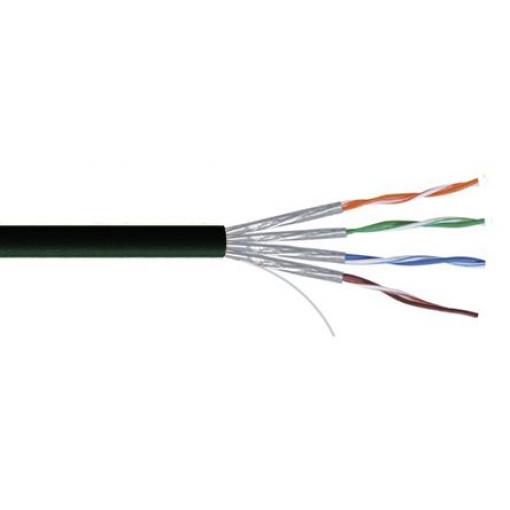 RS PRO Cat7a Ethernetové kabely, Černá, Nízko dýmivý bezhalogenový, A: Pevný 100 m, B: Pevný, typ pláště: Stíněné