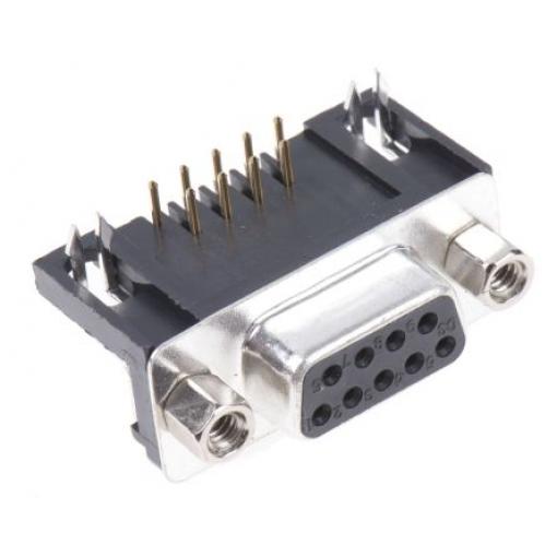 ASSMANN WSW Konektor D-Sub, řada: A-DF, počet kontaktů: 9, orientace těla: Pravý úhel 2.77 mm, Průchozí otvor, D-SUB,